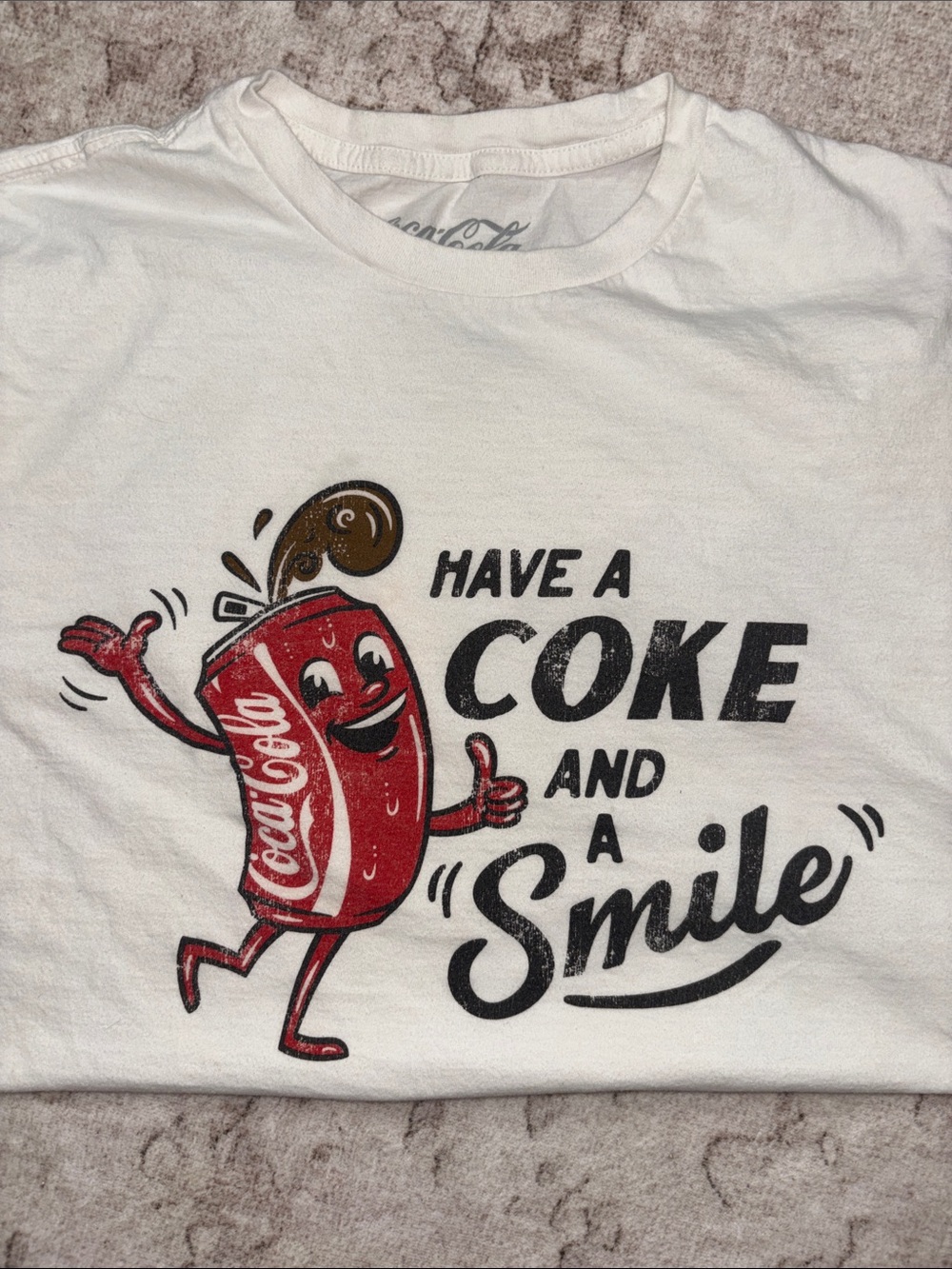 Coca-Cola White Kids' 'Have a Coke and a Smile' Graphic Tee with Red Can